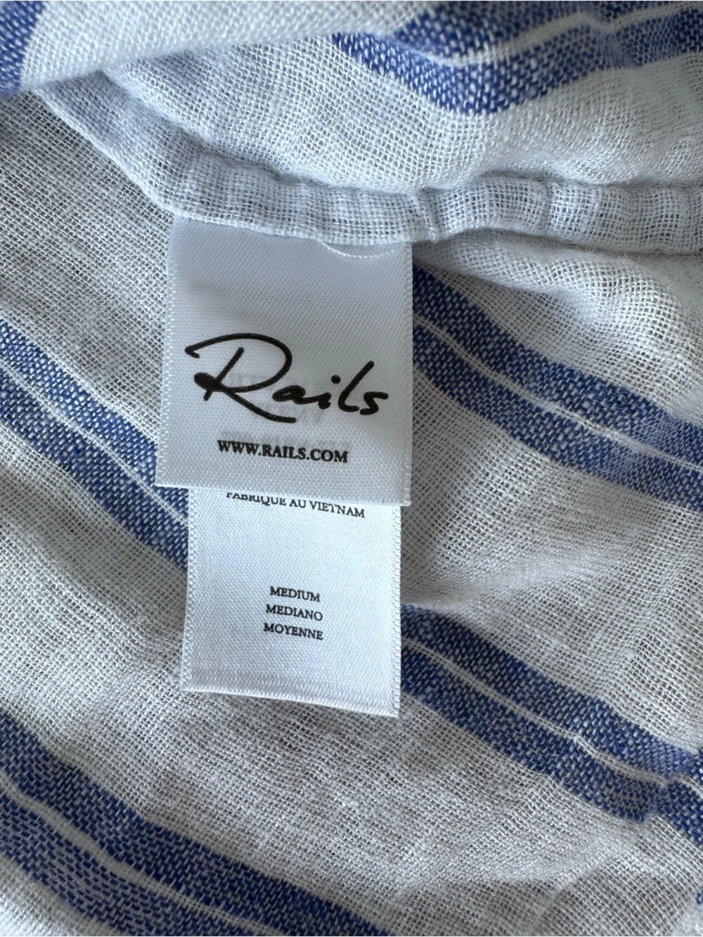 Rails women’s Light Blue & White Striped Button-Down Shirt - Picture 2 of 4